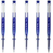 My King İğne Uçlu Metal Klipsli Jel Tükenmez Kalem 0.5 Mm Mavi - 5 Adet
