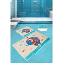 Etnic Rectangle Djt 2 Li Set Banyo Paspası Klozet Takımı Çok Renkli