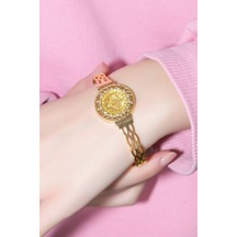 Tuğralı Kaburga Bileklik Sarı Altın