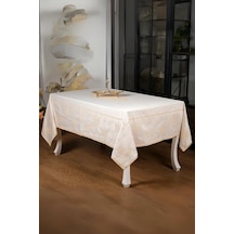 Aslı Lüx Jakar Tp Polycotton Kumaş Bej Masa Örtüsü 160x220 Cm - 1225 Çok Renkli