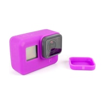 Ayrex Hero 5 Uyumlu Silikon Lens Ve Koruyucu Kılıf Pembe