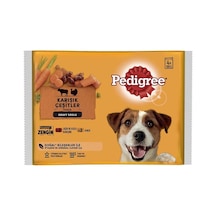 Pedigree Etli Seçenekleri 4'lü Poşet Paket Yaş Mama 400 Gram