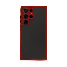 Samsung Uyumlu Galaxy S22 Ultra Kılıf Montreal Silikon Kapak - Kırmızı 0.2M-Çok Renkli
