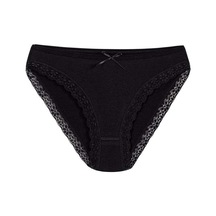 6 Adet Yıldız Bayan Likralı Dantelli Bikini Külot Siyah 3791 Siyah