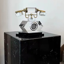 Antika Telefon Tasarım Cam Masaüstü Aksesuarı,eskitme Gold Lüks Ofis Masası Aksesuarı