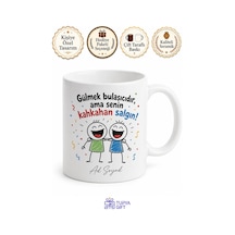 Kahkaha Seven Arkadaş İçin Kişiye Özel İsimli Baskılı Kupa Bardak Esprili Hediye Beyaz / Çok Renkli