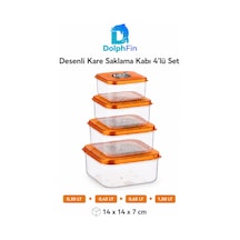Kare Saklama Kabı 4'lü Set Çok Renkli 14 14 7 Cm