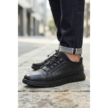 Store Siyah Hakiki Deri Lastik Bağcıklı Günlük Erkek Ayakkabı Siyah 74730 - 935289107 Siyah 74730