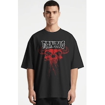 Danzig Rock Metal Müzik Grubu Baskılı Unisex Oversize Premium Tiş Siyah