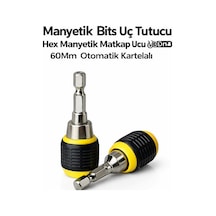 Manyetik Bits Uç Tutucu Hex Manyetik Matkap Ucu Adaptörü 60mm Otomatik Kartelalı