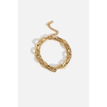 Oval Halkalı Bileklik Gold