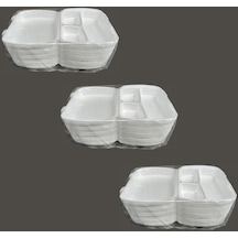 Dağyüce 23/a Tek Kullanımlık Köpük 3 Bölmeli Kapaklı Kase Kutu - 20x24 Cm. - 20 Adetlik 3 Paket