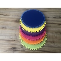 Karışık Renkli Ponponlu Supla 33 Cm 6 Adet Mdf Dahil Çok Renkli