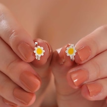 Gümüş Papatya Çocuk Küpesi T8162 Gümüş