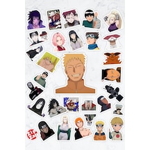 Naruto Ve Shippuuden Anime Telefon Laptop Bullet Journal Yapışkanlı Folyo Sticker Paketi 30 Adet Çok Renkli