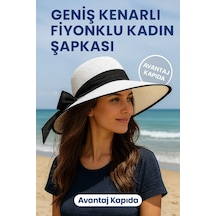 Avantaj Kapıda 2 Li Set Kadın Yazlık Hasır Güneş Şapkası Geniş Siperlikli 43 Cm Dıştan Dışa Ölçü Beyaz