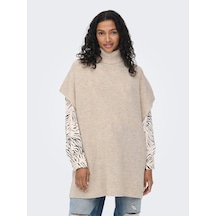 Only Onlparıs Lıfe Loose Highn Wool Vest Knt Kadın Gri Kazak - 15268869 Gri
