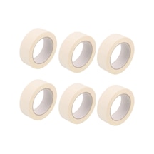 6 Adet Maskeleme Bandı Boya Bandı 24mm X 25m Kağıt Bant