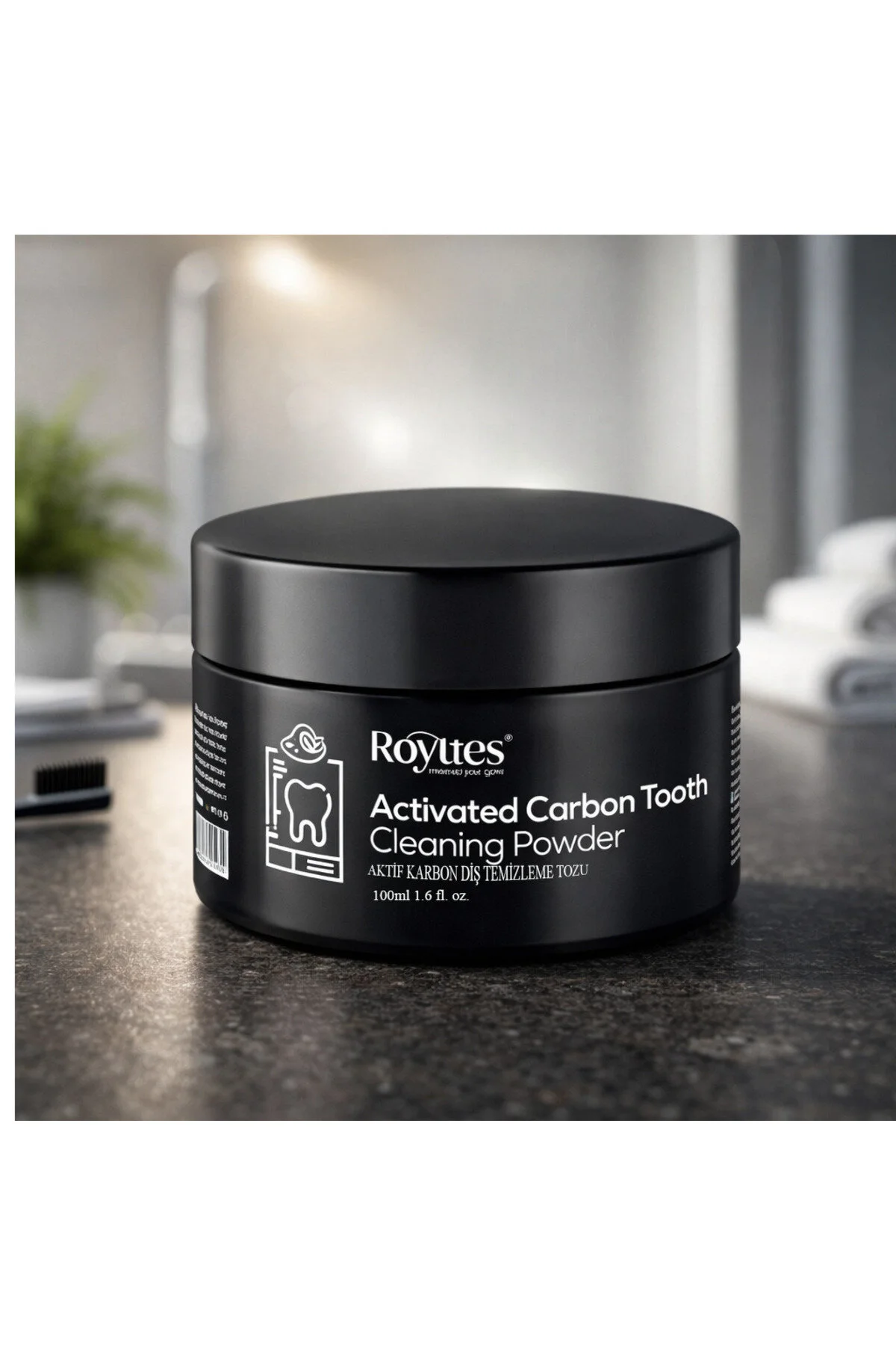 Activated Carbon Diş Beyazlatıcı Toz Sararma Ve Leke Karşıtı Siyah Kömürlü Diş Tozu 40g
