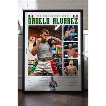 Canelo Alvarez Boks Siyah Ahşap Çerçeveli Poster, Dekoratif Dövüş Duvar Tablosu