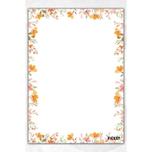 A5 Çiçek Bloknot Çizgisiz Defter - 50 Yaprak - Memopad - Notepad - Not Defteri - Not Kağıdı Turuncu Turuncu