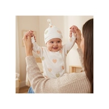 Babysena Kalp Desenli Bereli Kız Bebek Tulum Çok Renkli