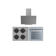 Silverline BO6503S01 - CS5335S02 - 3481 Flam Gri Cam Ankastre Set