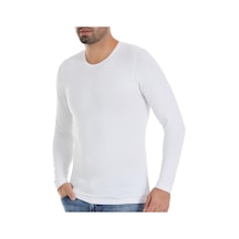 6 Adet Yıldız Erkek Bambu Uzun Kollu T-Shirt Fanila Beyaz 495 Beyaz