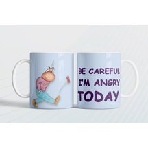 Be Careful I'm Angry Today Dikkatli Ol, Bugün Sinirliyim Eng Hediye Kupa Love Bug-t Açık Mavi