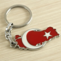 Nrzsnt Ay Yıldız Metal Anahtarlık-kırmızı Çok Renkli