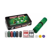 300 Chipli Profesyonel Poker Seti Metal Kutulu 2 Deste İskambil Kağıtlı Alk5355