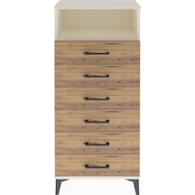 Arges Dolap Tek Raflı 6 Çekmeceli 60x30x134 Aytaşı-çam Aytaşı