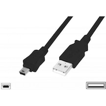 USB 2.0 Bağlantı Kablosu, USB A Erkek - USB mini B (5 pin) Erkek