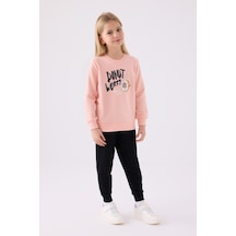 Rolypoly Kız Çocuk Garson Pembe Pijama Takım 3469 001