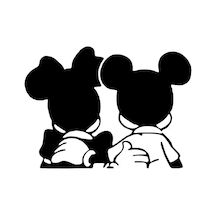 Arkası Dönük Mickey Minnie Sticker 30 X 21 Cm