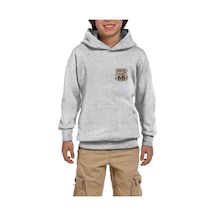 Route Rozet Gri Çocuk Kapşonlu Sweatshirt Gri