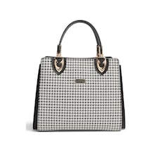 Silver & Polo Silver Polo Siyah - Siyah Kaz Ayağı Ekose Kadın El Çantası Sp1133