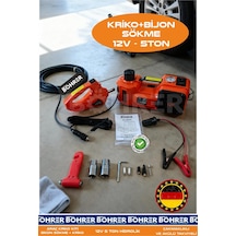 Süper Set Çakmaklıklı + Akü Kullanımlı 12v 5 Ton Araç Krikosu + Bijon Sökme + Kompresör 3 Ü Bir Arad