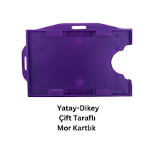 Mor Yatay Dikey Çift Taraflı Kart Koruyucu