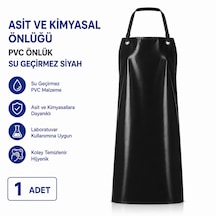 Asit Ve Kimyasal Önlüğü - Pvc Önlük Su Geçirmez Siyah