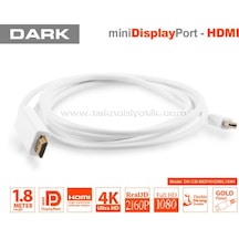 Dark 1.8M Mini Display Port - Hdmi 4K Destekli Kablo Dk-Cb-Mdpxh