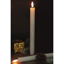 Lvsqvr 2 Adet Işıklı Şamdan Mum 25 Cm - Krem