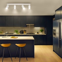 Riolıght Modern3 Beyaz Salon,mutfak,giyinme Odası,cafeler İçin Gün İşiğı Metal 4lü Spot Ampul Dahil