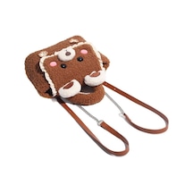 Büyük Kapasiteli Sevimli Çanta Peluş Tote Çanta Sırt Çantası Bebek Ayı Çantası Sırt Çantası Şık Çok Yönlü Kadın Kahverengi