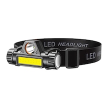 Usb Şarjlı Led Outdoor Kamp Kafa Lambası Feneri Siyah