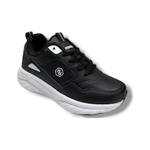 Queen Step 2105-26 Cilt Deri Anatomik Kadın Sneaker Siyah Beyaz 36-40 Siyah