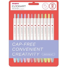 Zebra Clickart Market Pen 0.6mm 12'li Tükenmez Kalem Seti Pale Colours 12czpl