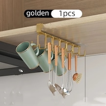 Willowhaven Altın 6 Kancalı Paket Banyo Askılık 12 Kancalı Düzensiz Mutfak Tencere Askısı Dolap Organizatörü Altın