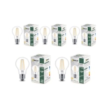 B60 4.8w E27 Led Ampul Clear Beyaz Işık 600lm 5 Adet