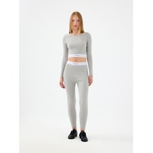 Slim Fit Kadın Eşofman Altı Gri
